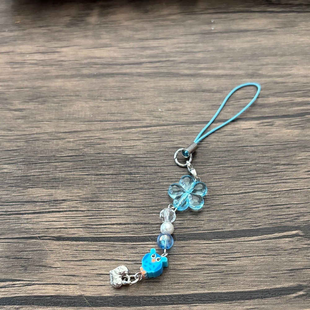 Blue Beaded Charm Strap